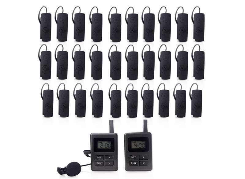 Audio tour guide system package_2 transmitters _30 pc receiv